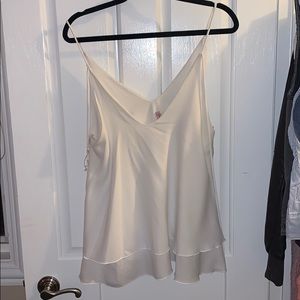 white flow tank shirt